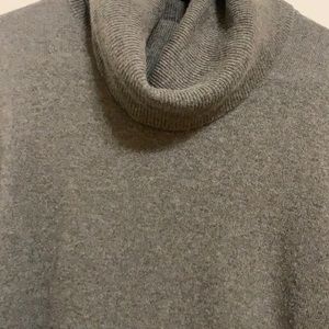 Garnet Hill cashmere poncho sweater-olive green